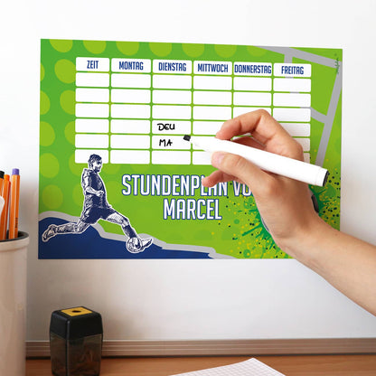 Fußball-Stundenplan mit magnetischer Rückseite