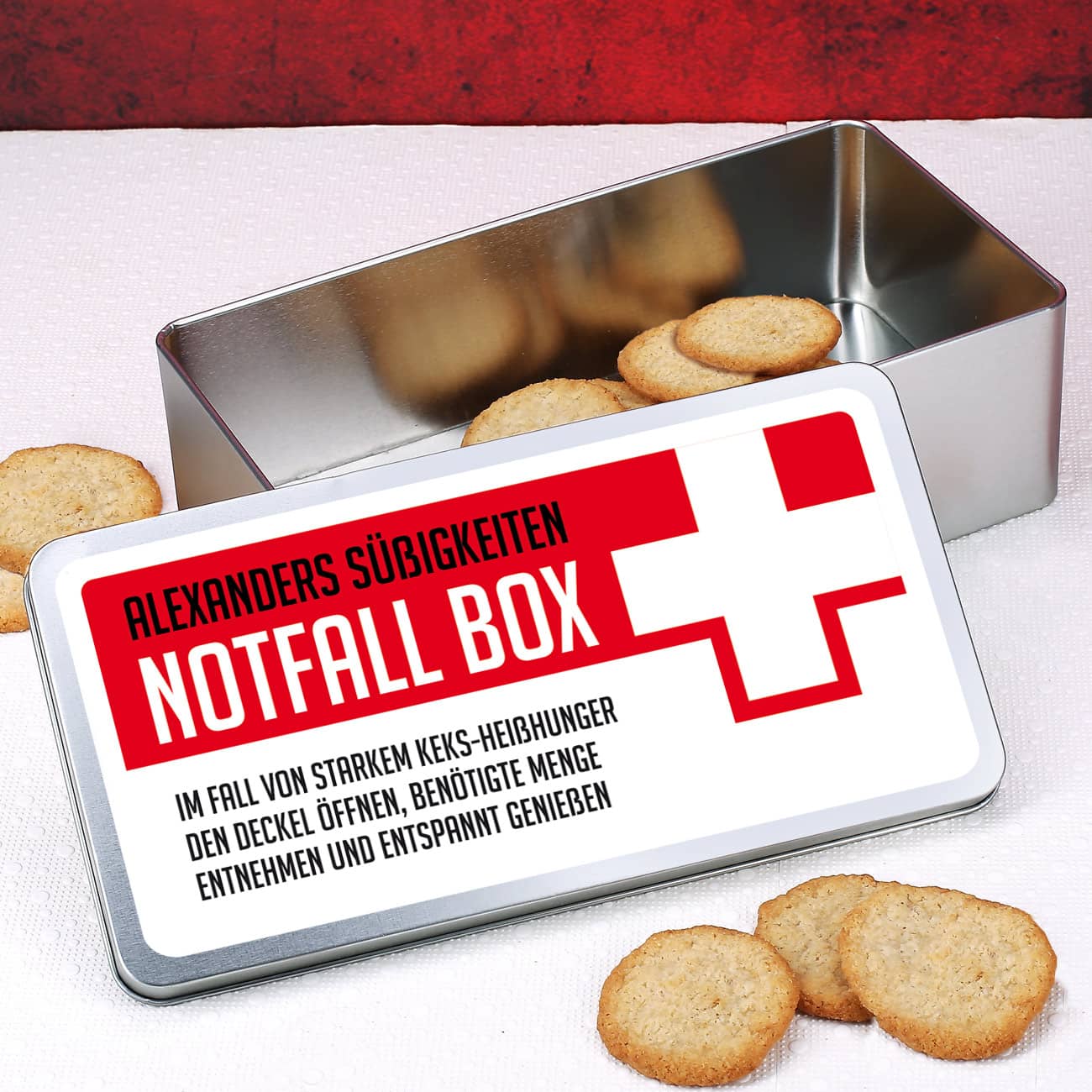 Notfall Box mit Wunschtext