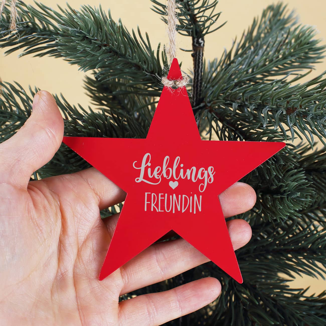 Personalisierter Sternanhänger für den Weihnachtsbaum