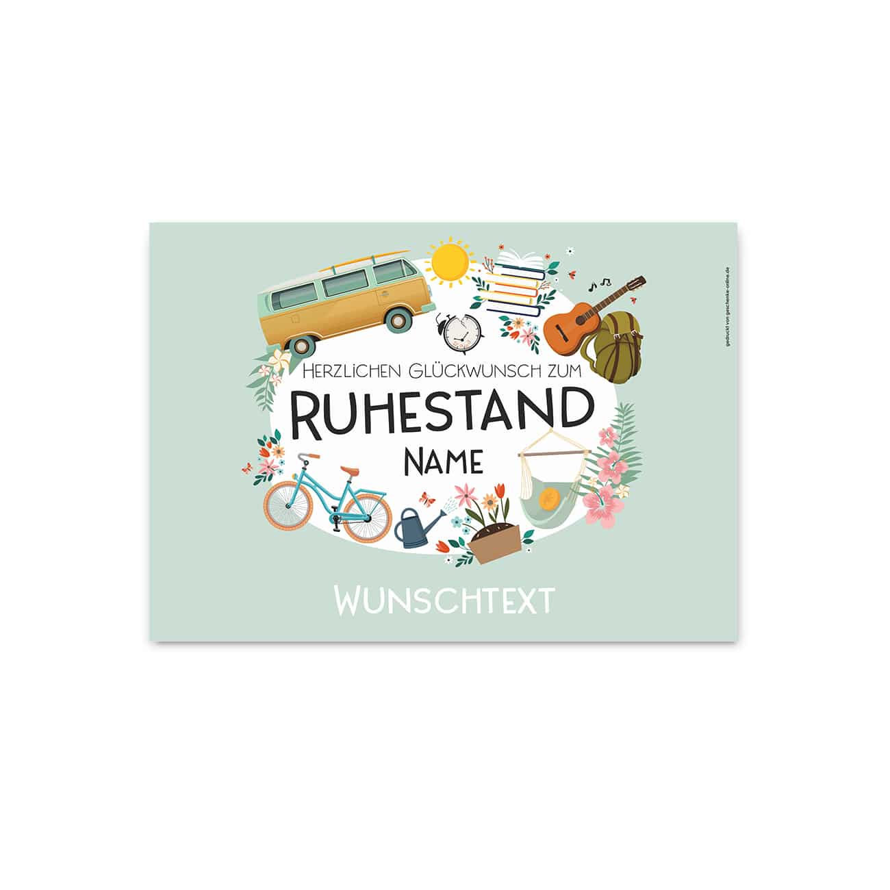 Ruhestand Banner mit Name und Wunschtext