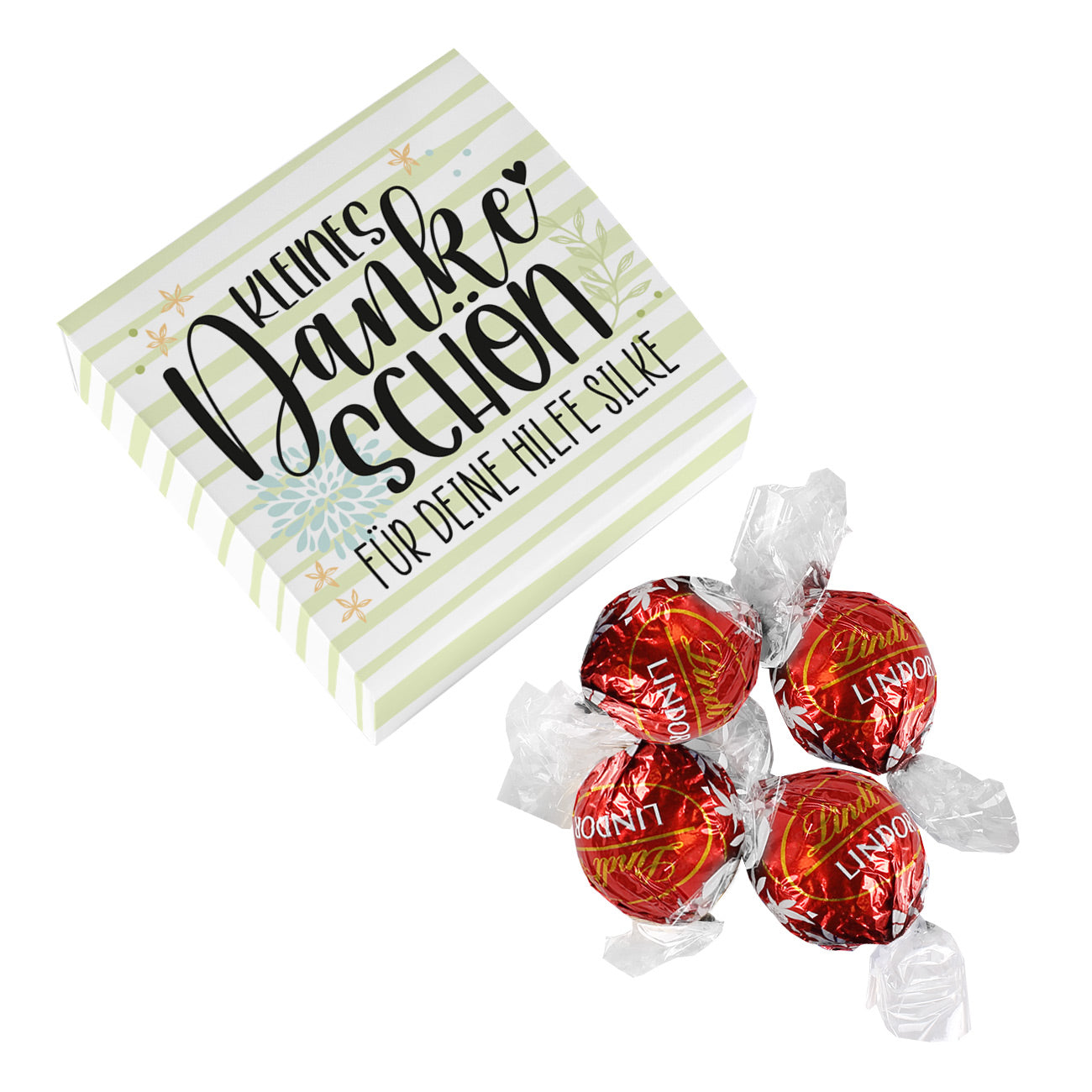 Dankeschön Geschenk Lindor Kugeln mit Text personalisiert