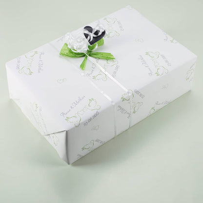 Geschenkpapier zur Hochzeit mit Taubenmotiv