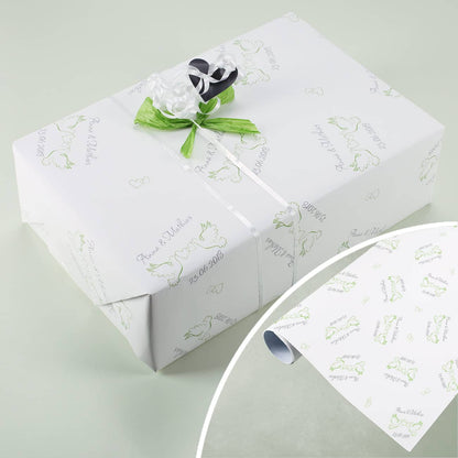 Geschenkpapier zur Hochzeit mit Taubenmotiv