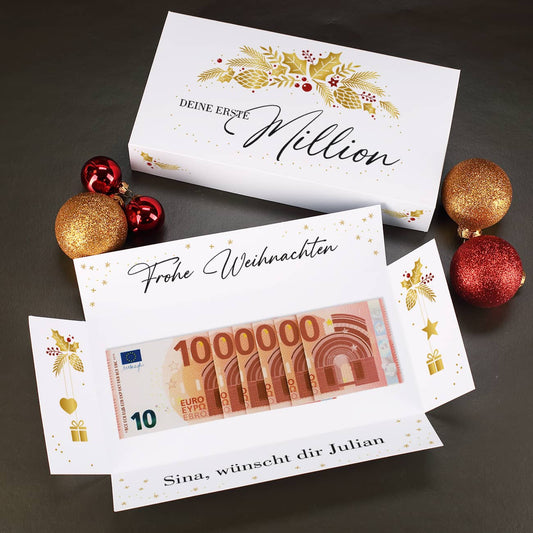 Erste Million - Überraschungsbox für Geldgeschenke zu Weihnachten