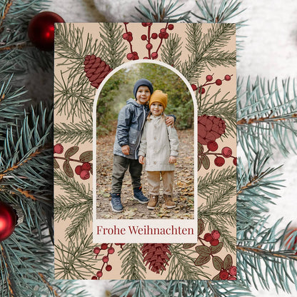 Personalisierte Weihnachtskarte mit einem Foto & Text Ihrer Wahl