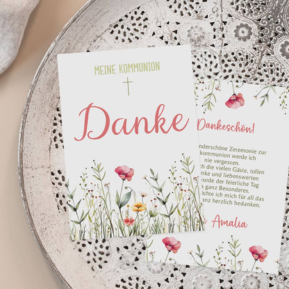 Dankeskarte mit Wildblumenmotiv