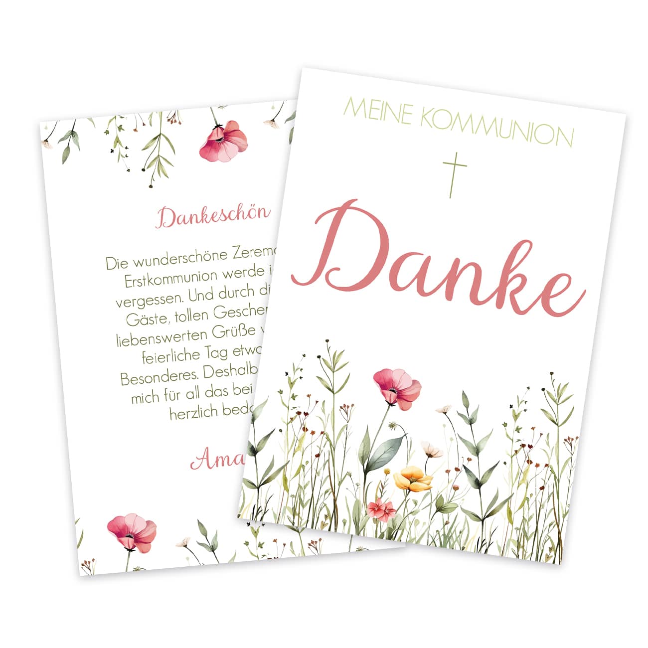 Dankeskarte mit Wildblumenmotiv