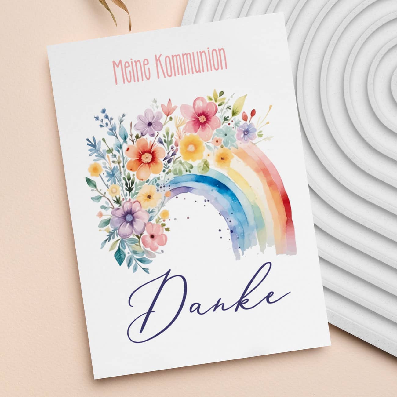 Dankeskarte Regenbogen mit Personalisierung