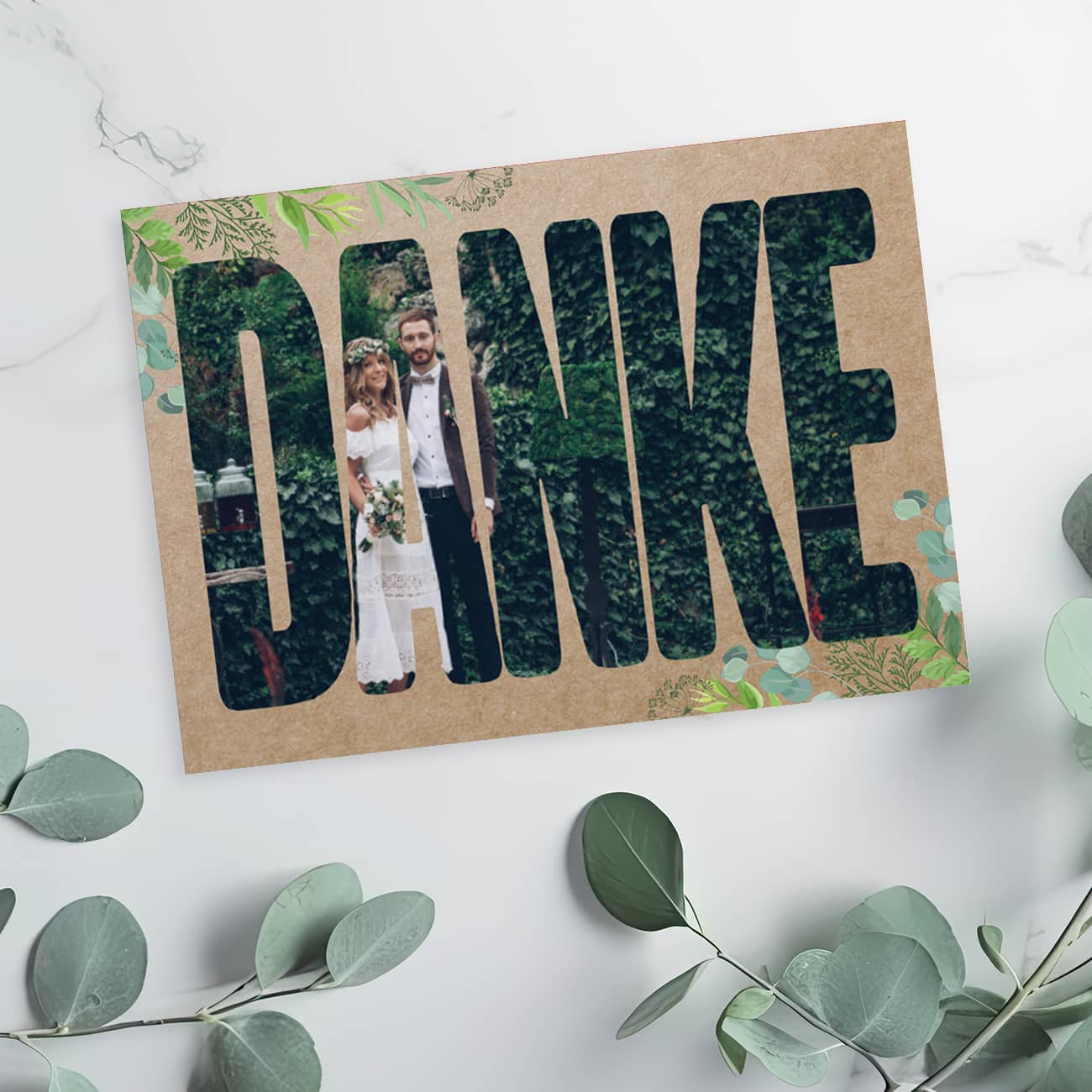 Dankekarte zur Hochzeit mit Ihrem Foto 