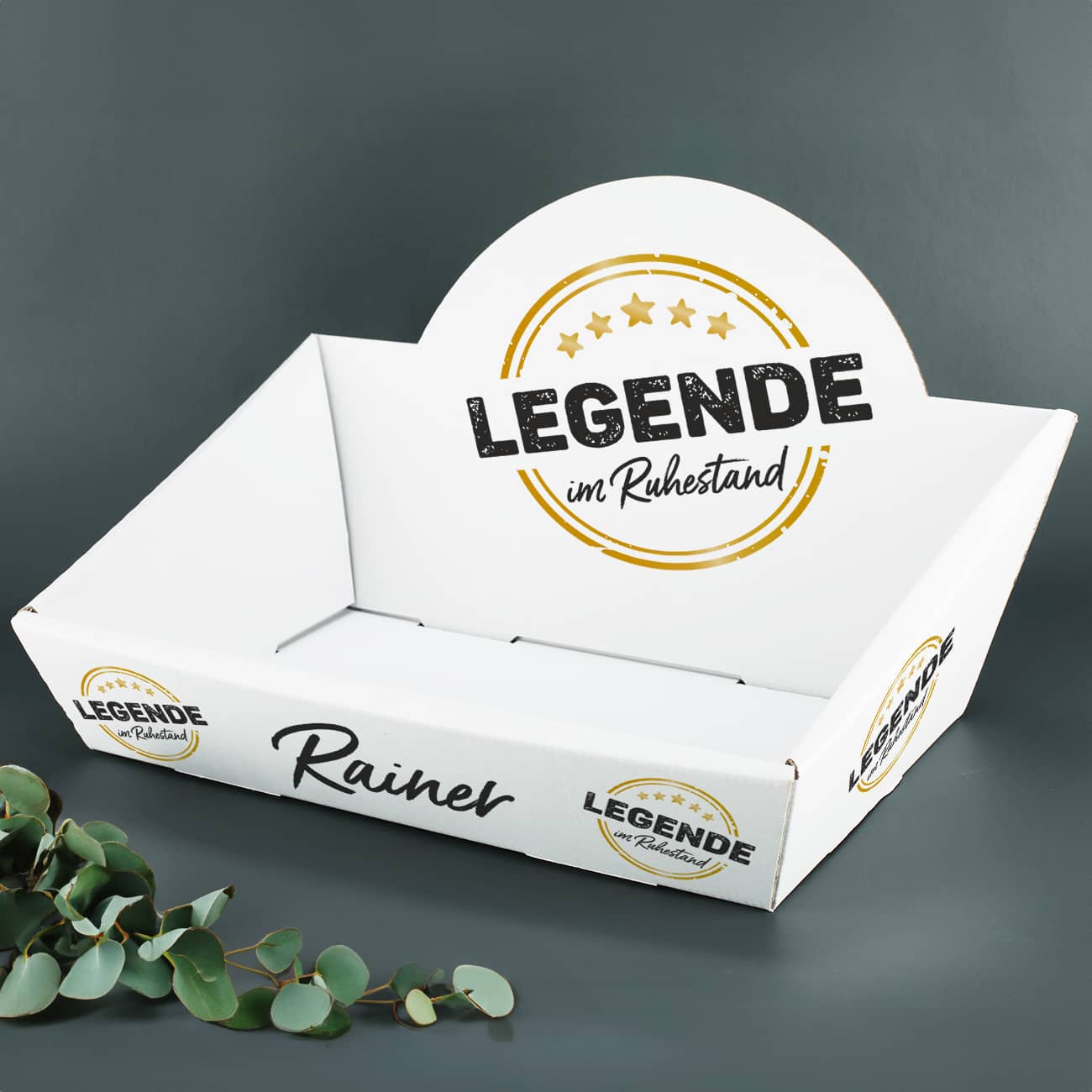 Geschenkkorb zur Rente mit Name personalisiert