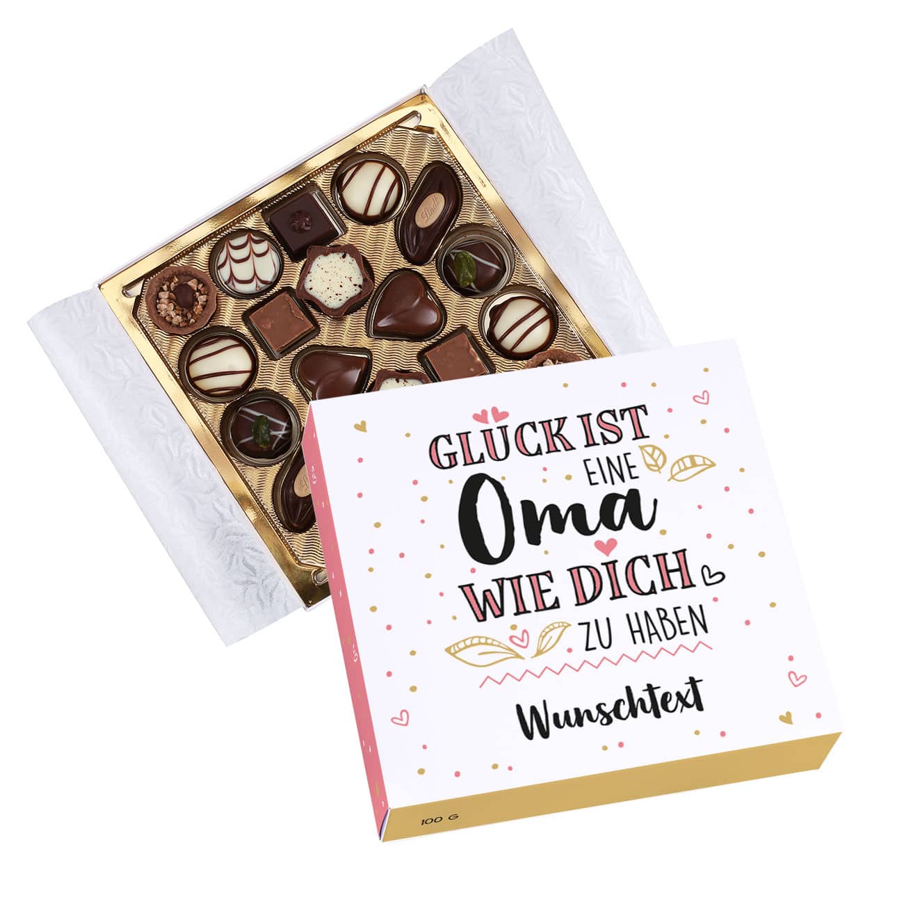 Kleine Lindt Pralinen Packung mit Wunschtext für Omas