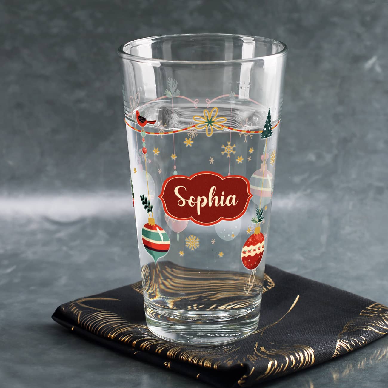 Weihnachtsglas mit Ihrem Namen