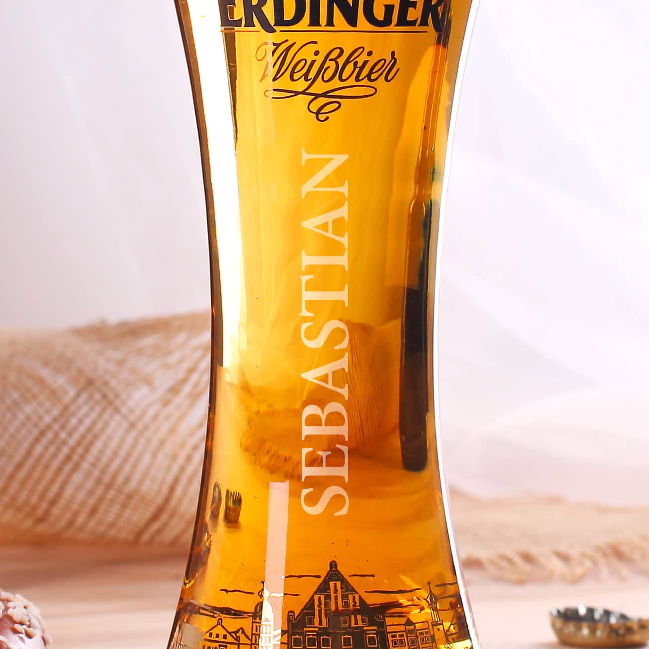 Original Erdinger Weißbierglas mit Gravur Ihres Wunschnamens