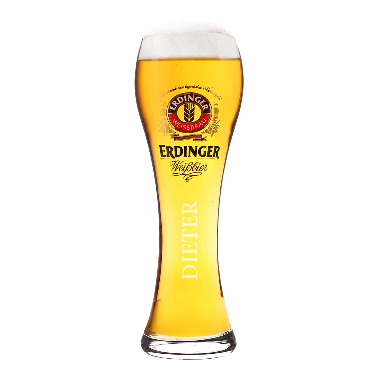 Original Erdinger Weißbierglas mit Gravur Ihres Wunschnamens