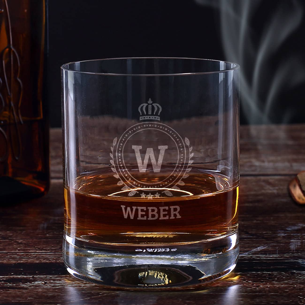 Whiskyglas mit Monogramm und Name