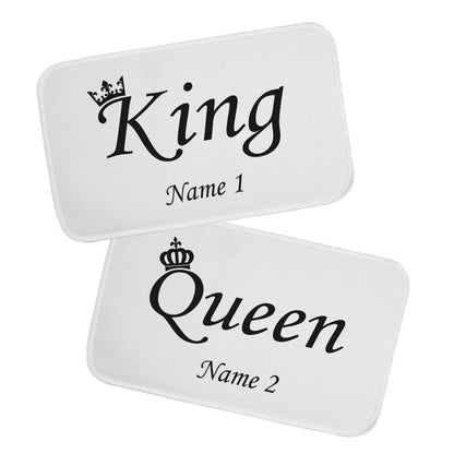 King & Queen - Badematten Set mit Ihren Namen