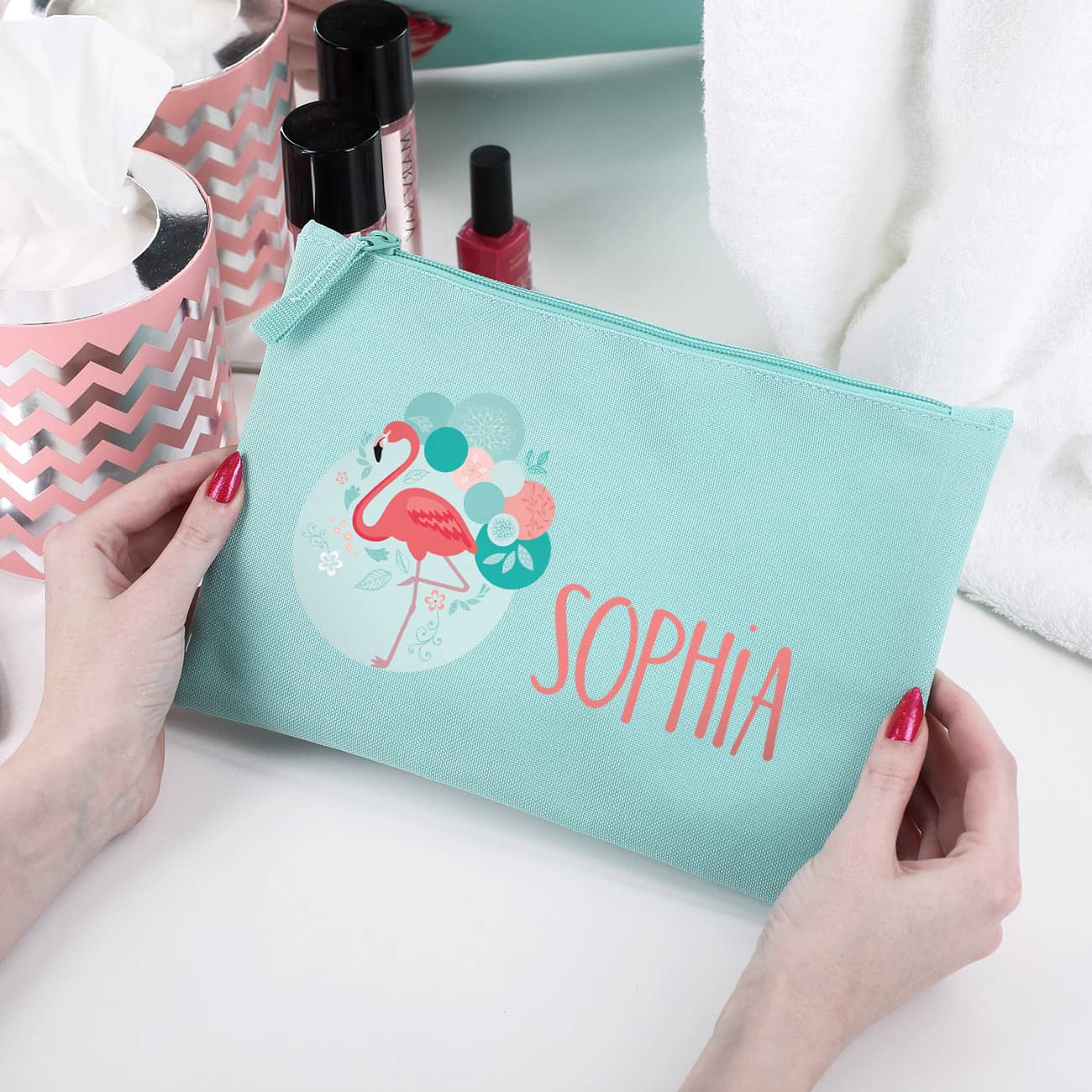 Beautycase mit Flamingo