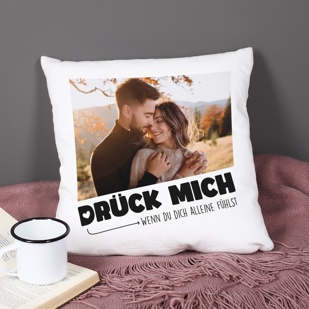 Kuschelkissen mit Foto und Text personalisiert