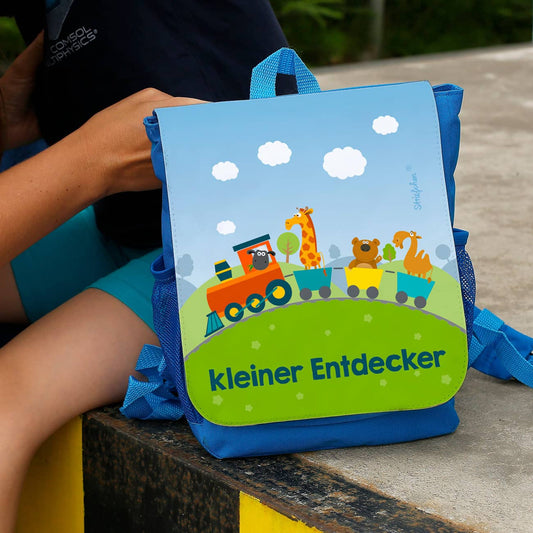 Kindergartenrucksack mit Zug und Wunschtext