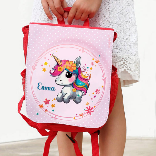 Kindergartenrucksack mit niedlichem Einhorn und Name