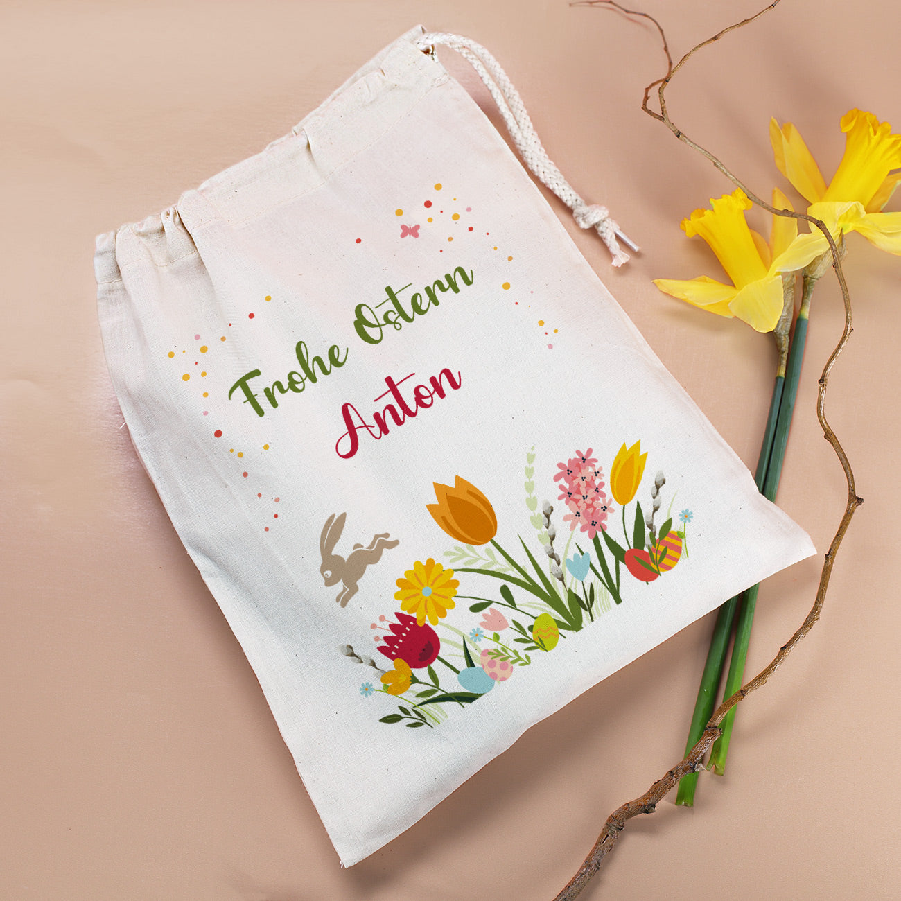 Frohe Ostern Geschenksack mit Ihrem Namen