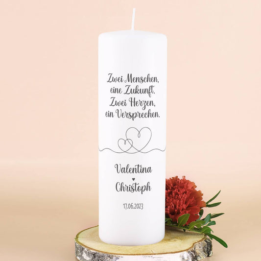 Hochzeitskerze personalisiert mit Namen und Datum