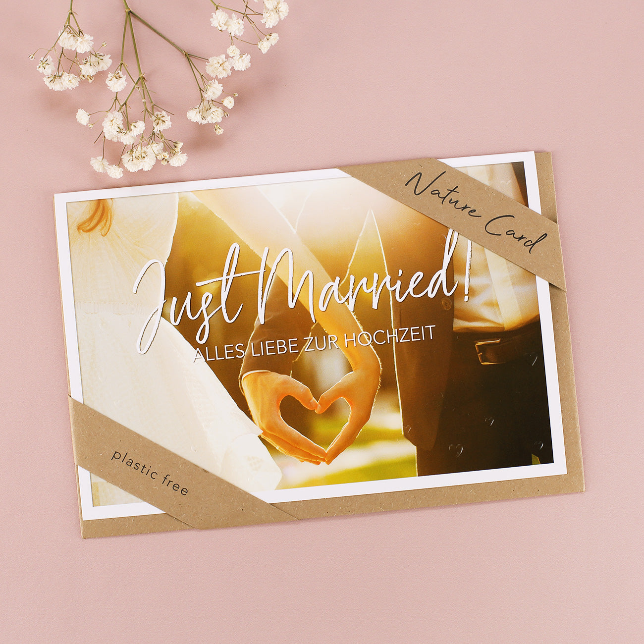 Hochzeitskarte - Just Married - Nature Card