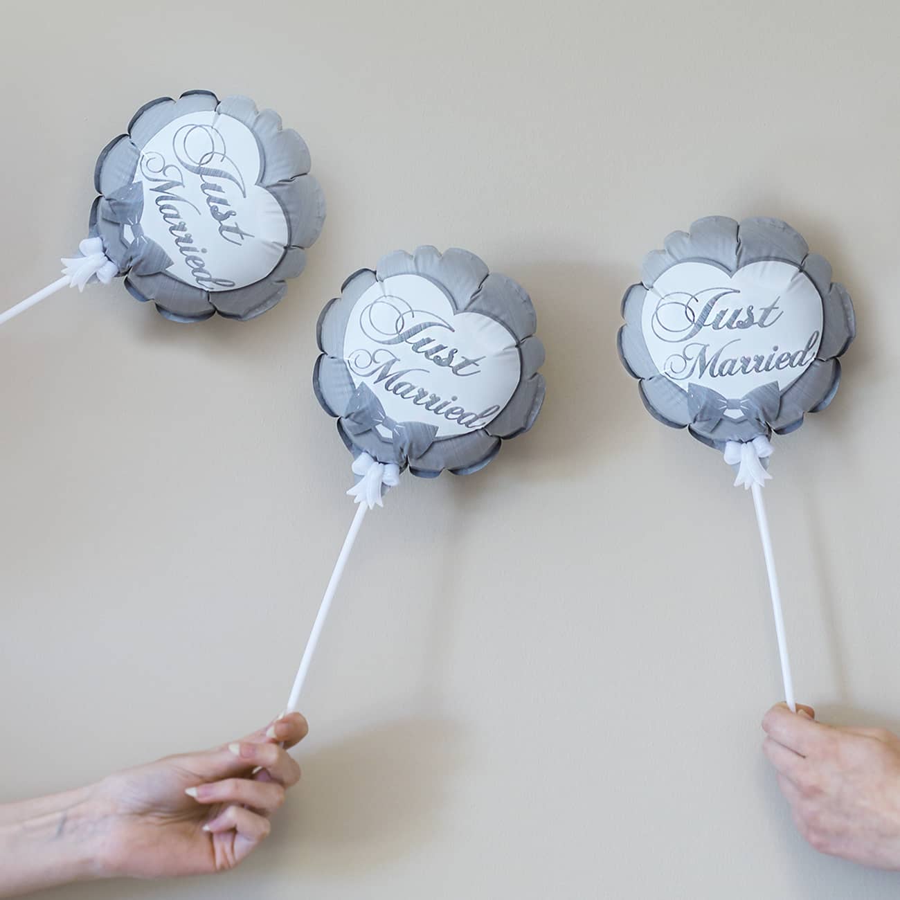 Just Married - Mini Ballons 3er