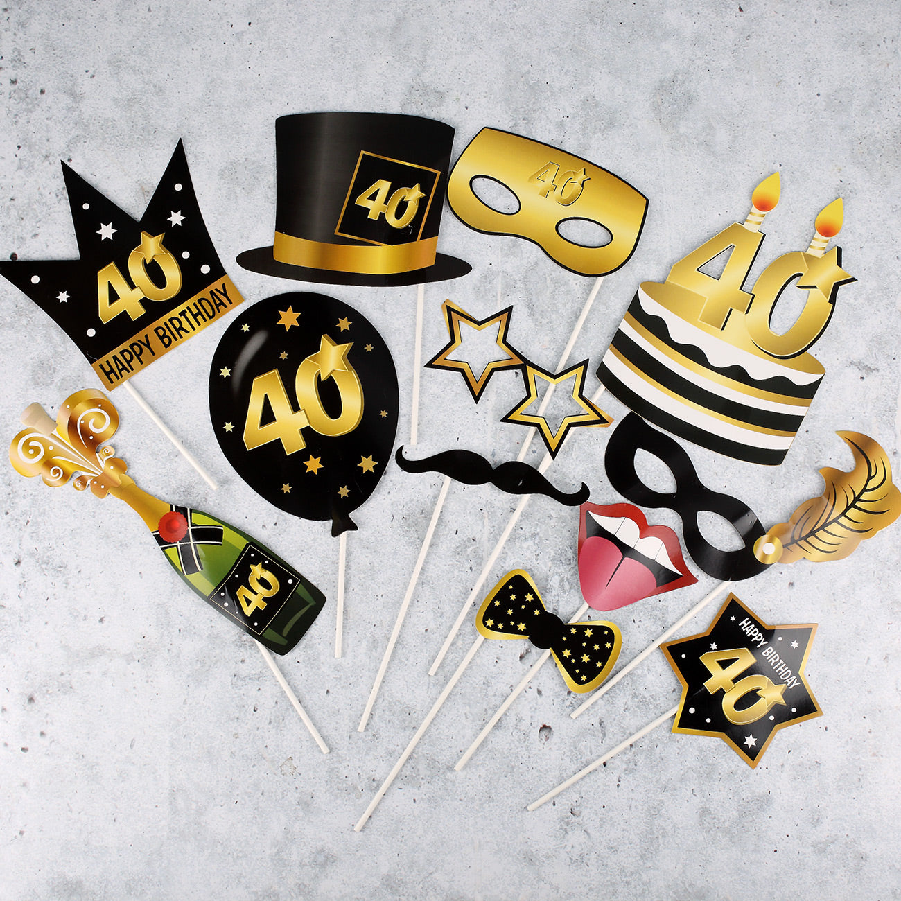 Foto Set Star - Accessoire zum 40. Geburtstag