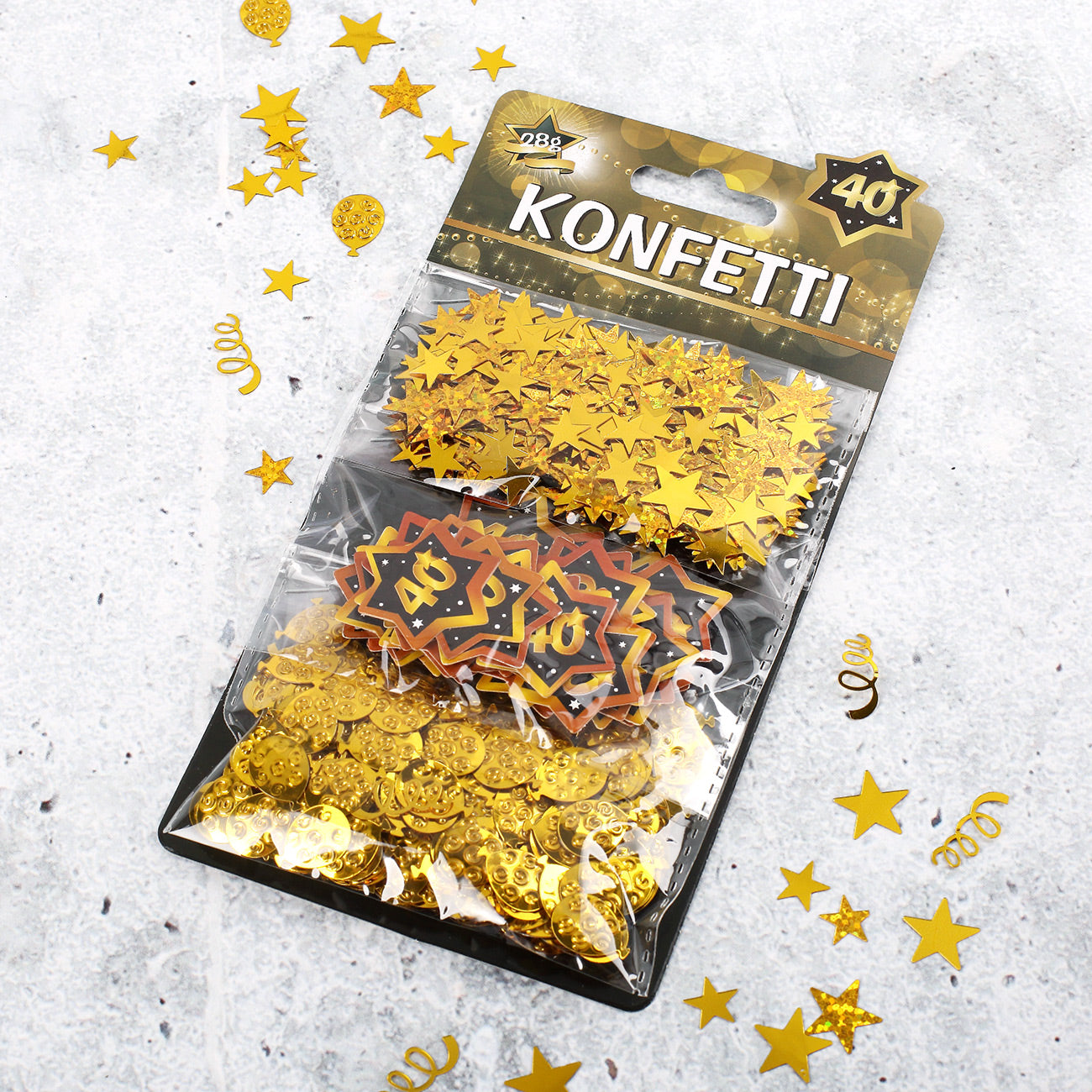 3er Set Konfetti Star zum 40. Geburtstag