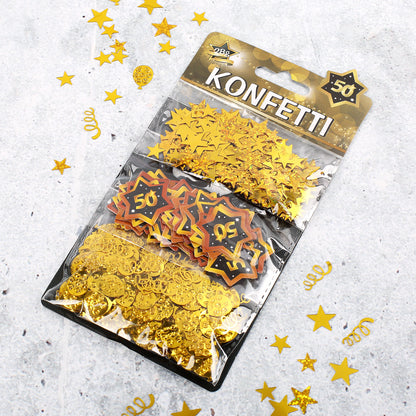 Konfetti Set zuum 50. Geburtstag mit Star Motiv