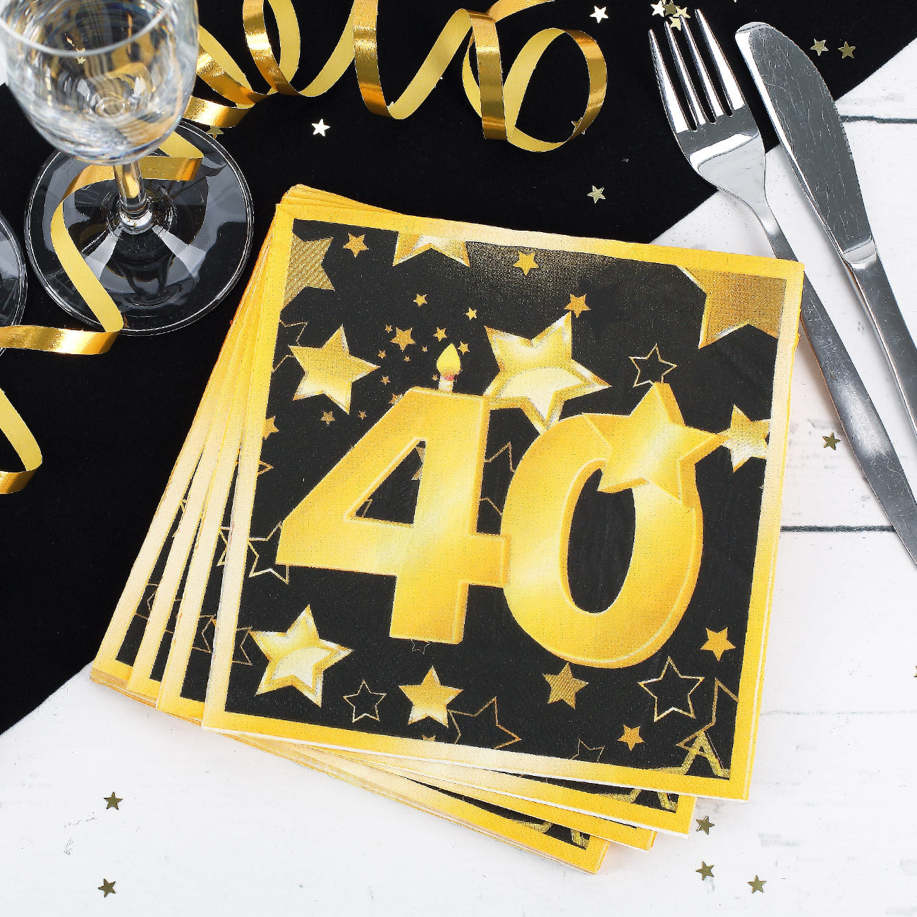 20 Servietten zum 40. Geburtstag - Star