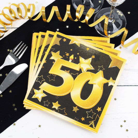 20 Servietten zum 50. Geburtstag - Star