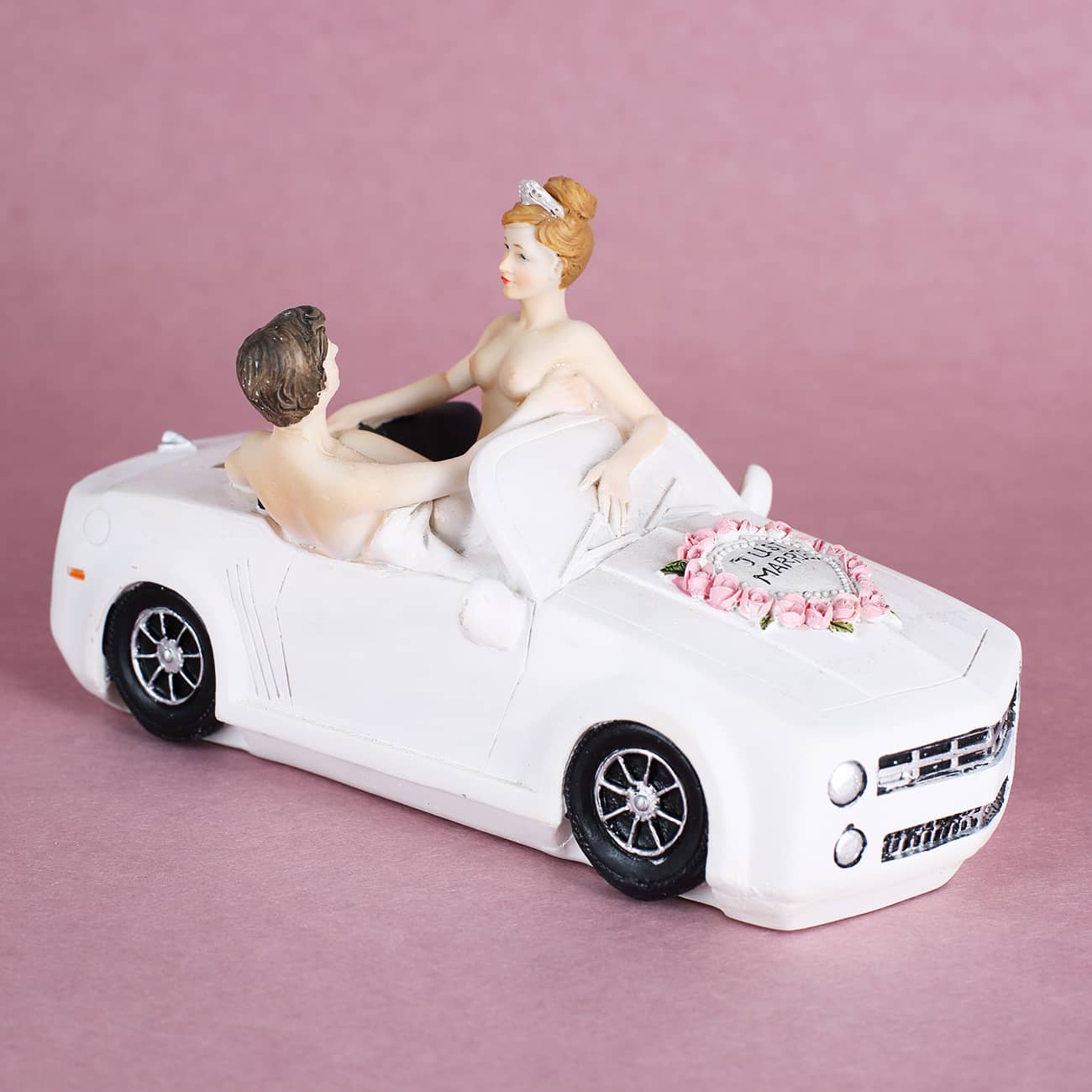 Nacktes Ehepaar im Auto - Just Married Spardose