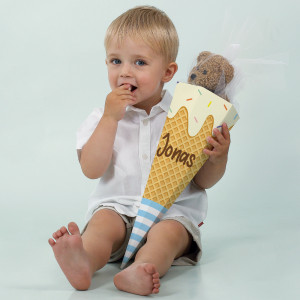 Kleine Schultüte Eiswaffel mit Name