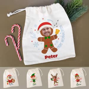 Lustiger Geschenksack zu Weihnachten mit Foto