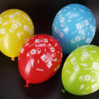 8 bunte Luftballons zur Einschulung