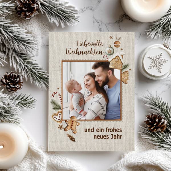 Foto - Weihnachtskarte mit Lebkuchenmotiv