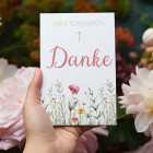 Dankeskarte - Wildblumen - zur Taufe, Kommunion oder Konfirmation