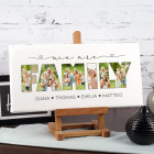 Fotoleinwand - we are family - mit Wunschtext, 40x20 cm