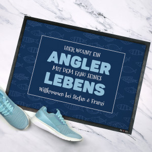 Fußmatte für Angler personalisiert