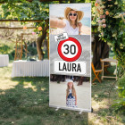 Roll-Up Banner - Verkehrszeichen - mit Fotos bedruckt