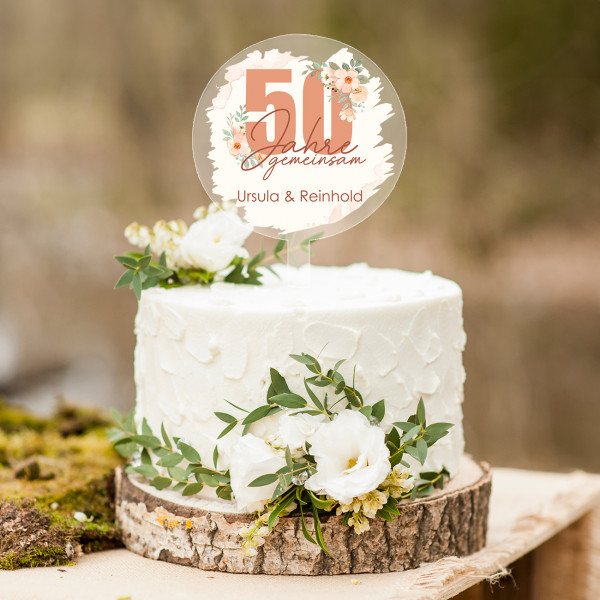 Cake Topper zur Goldenen Hochzeit