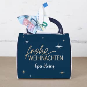 Personalisierte Tasse in Verpackung zu Weihnachten