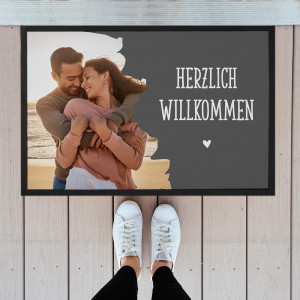 Foto Fußmatte mit Text personalisiert