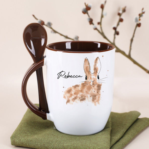 Löffeltasse mit personalisiertem Druck zu Ostern