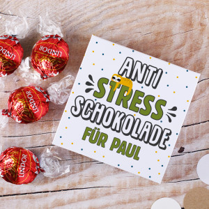 Anti Stress Schokolade mit Name personalisiert