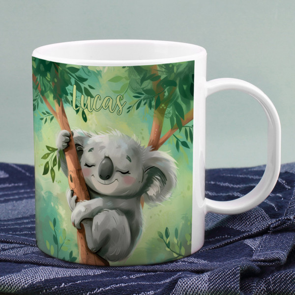 Koala Tasse aus Kunststoff mit Namensaufdruck