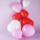 Herzförmige Ballons - 8 Stück - 2 Größen - 3 Farben