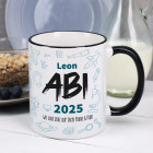 Abi Tasse mit Name, Jahr und Wunschtext - Geschenk zum Abitur